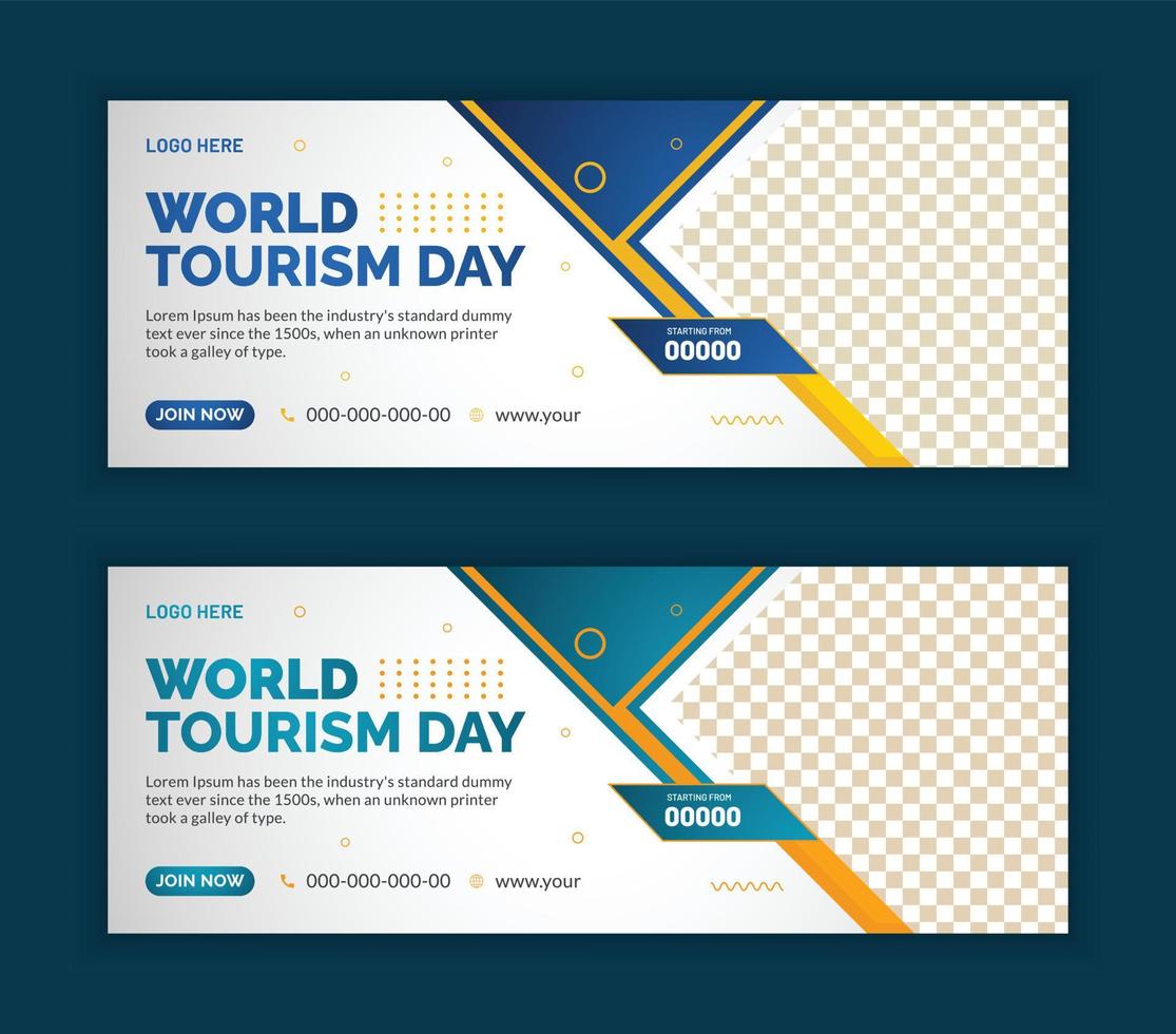 design de modelo de banner web do dia mundial do turismo vetor