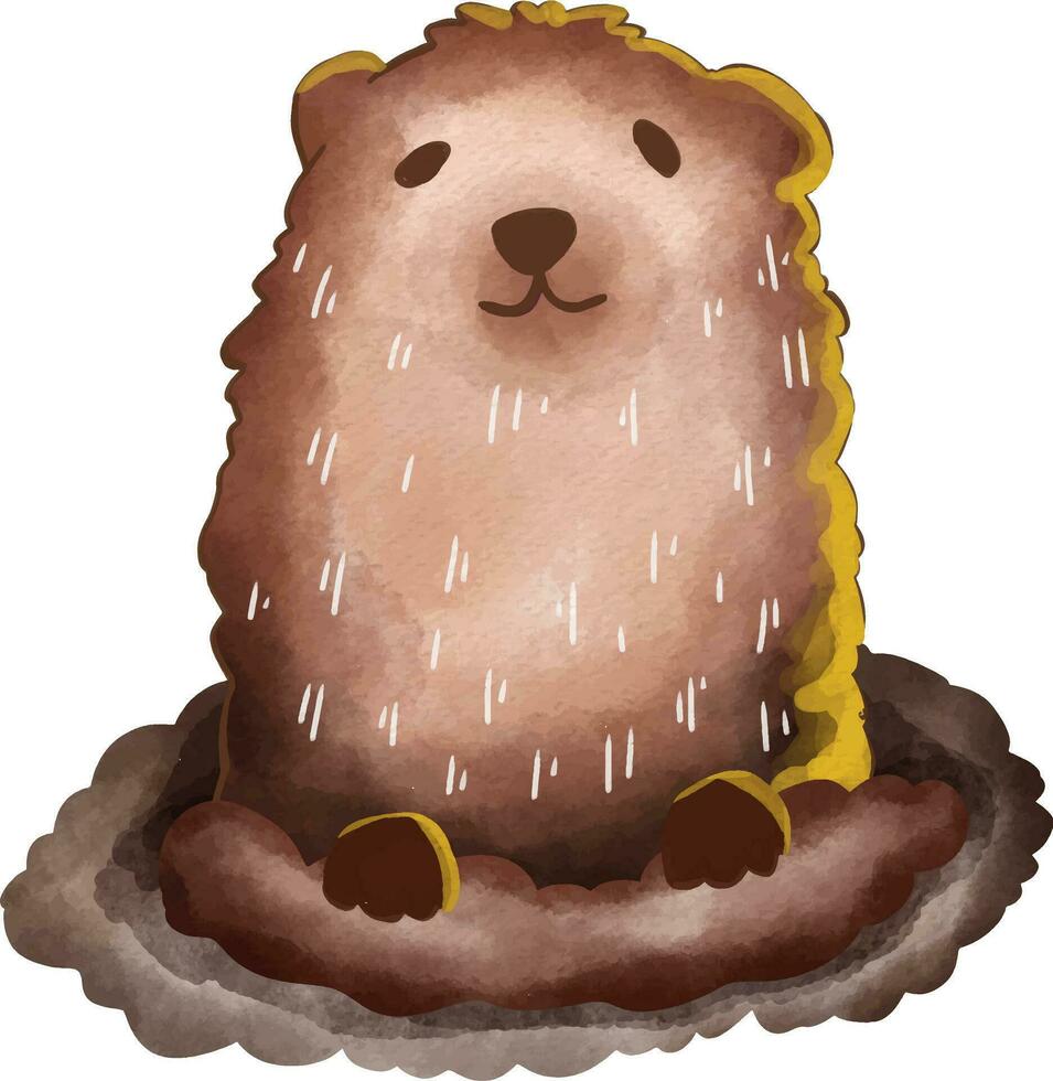 marmota dia fofa vetor