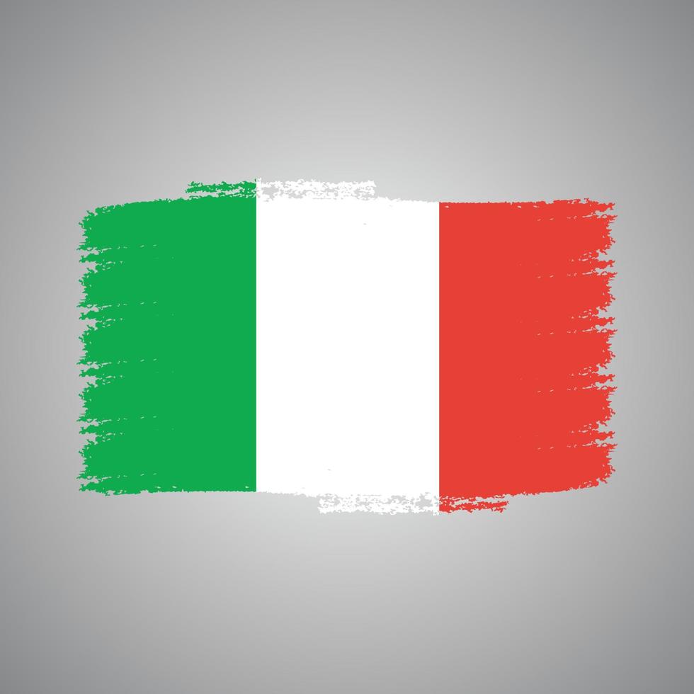 vetor bandeira da itália com pincel estilo aquarela