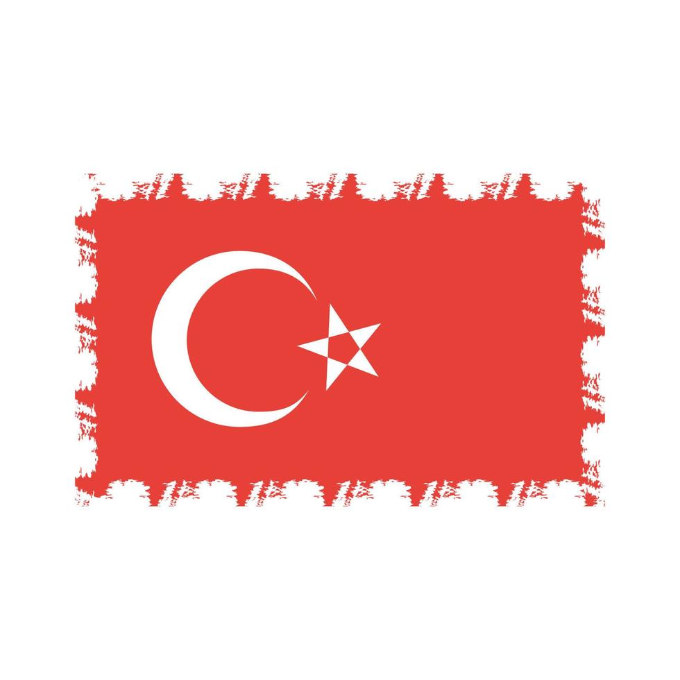 vetor de bandeira da Turquia com estilo pincel aquarela