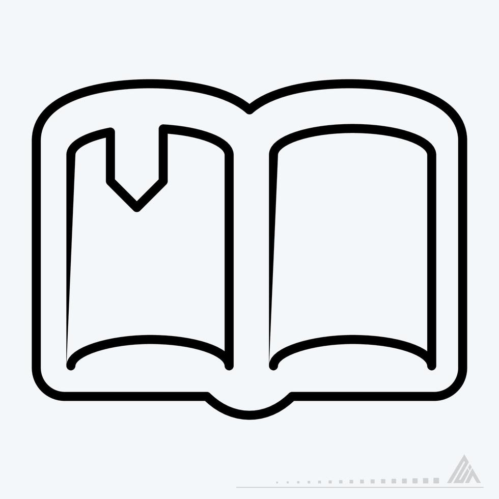 vetor de ícone de livro - estilo de linha