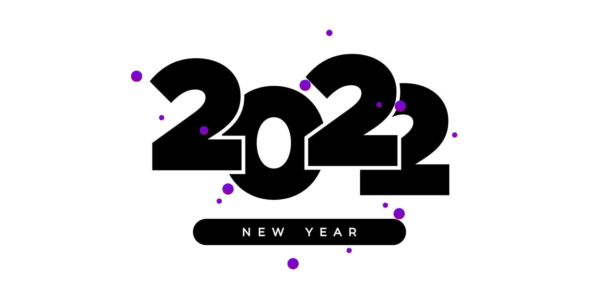 2022 design de texto de logotipo de ano novo. Modelo de design de 2022 números. ícone simples do calendário. bandeira abstrata moderna. ilustração do gráfico de vetor isolado no fundo branco