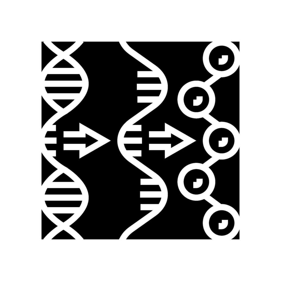 gene expressão criptogenética glifo ícone vetor ilustração