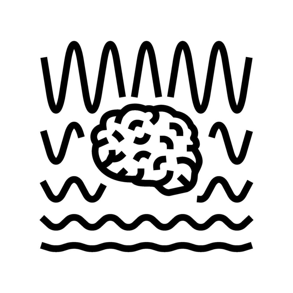 ondas cerebrais neurociência neurologia linha ícone vetor ilustração