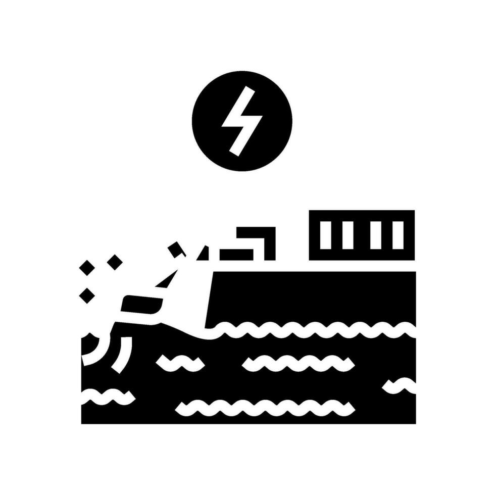 onda energia armazenamento glifo ícone vetor ilustração