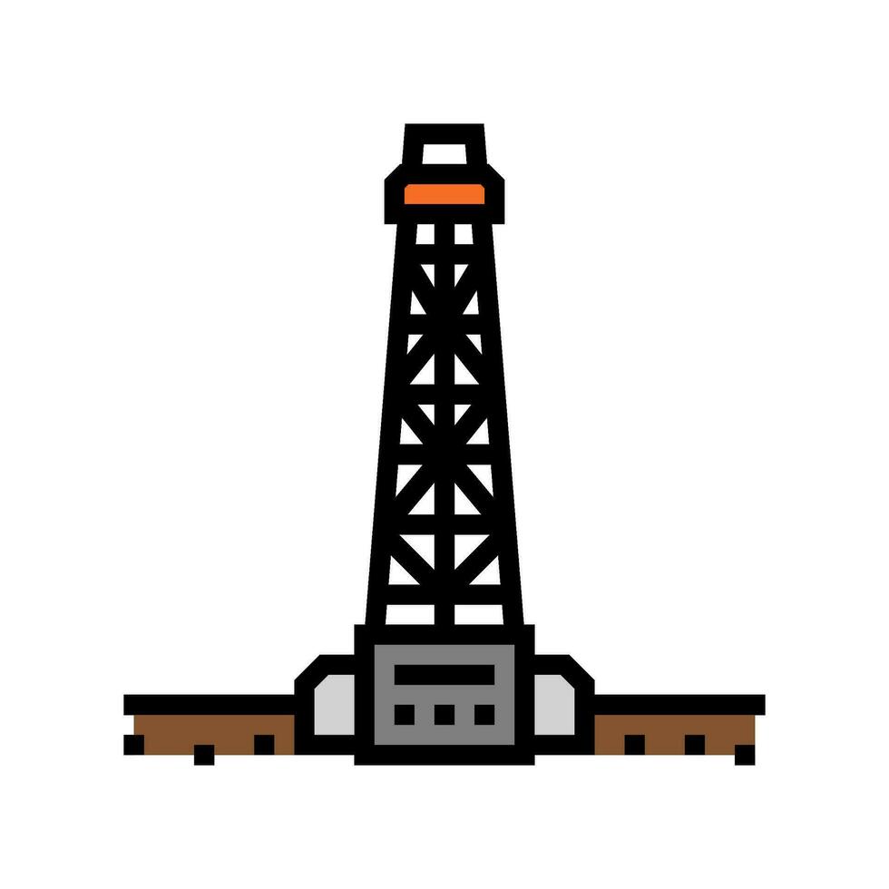 em terra perfuração óleo indústria cor ícone vetor ilustração