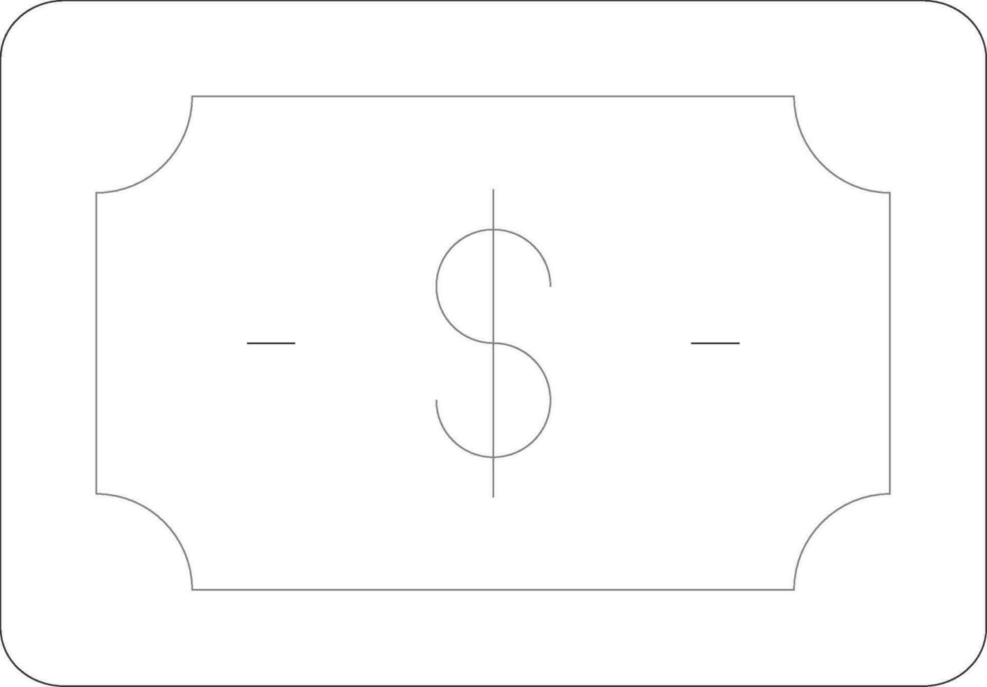 ícone de vetor de nota de dólar