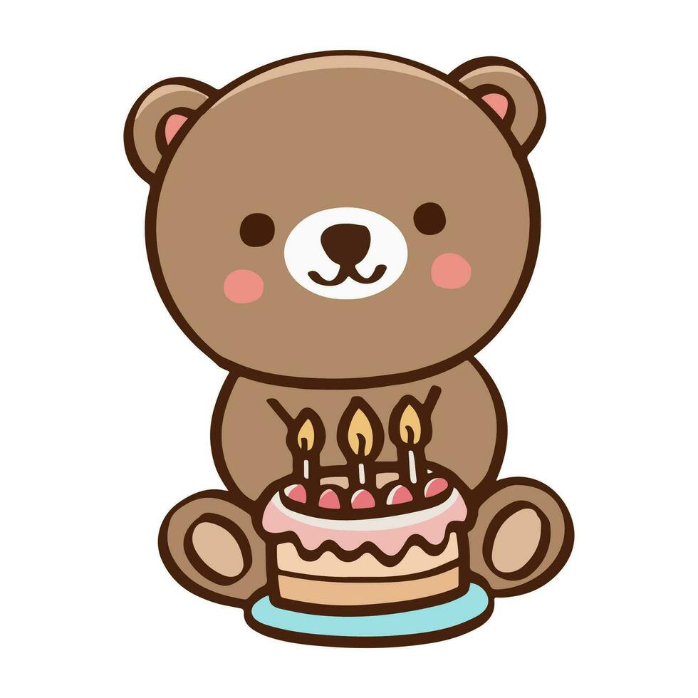 fofa Urso pastel do dia dos namorados dia e amor aniversário. vetor