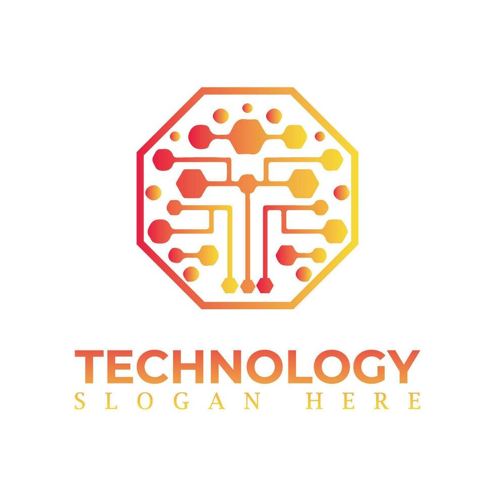 vetor logotipo para corporativo identidade, tecnologia, biotecnologia, Internet, sistema, artificial inteligência e computador. tecnologia logotipo Projeto vetor modelo.