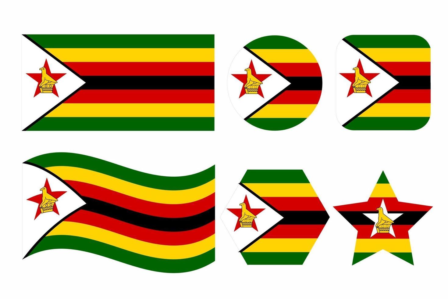 ilustração simples da bandeira do zimbabwe para o dia da independência ou eleição vetor