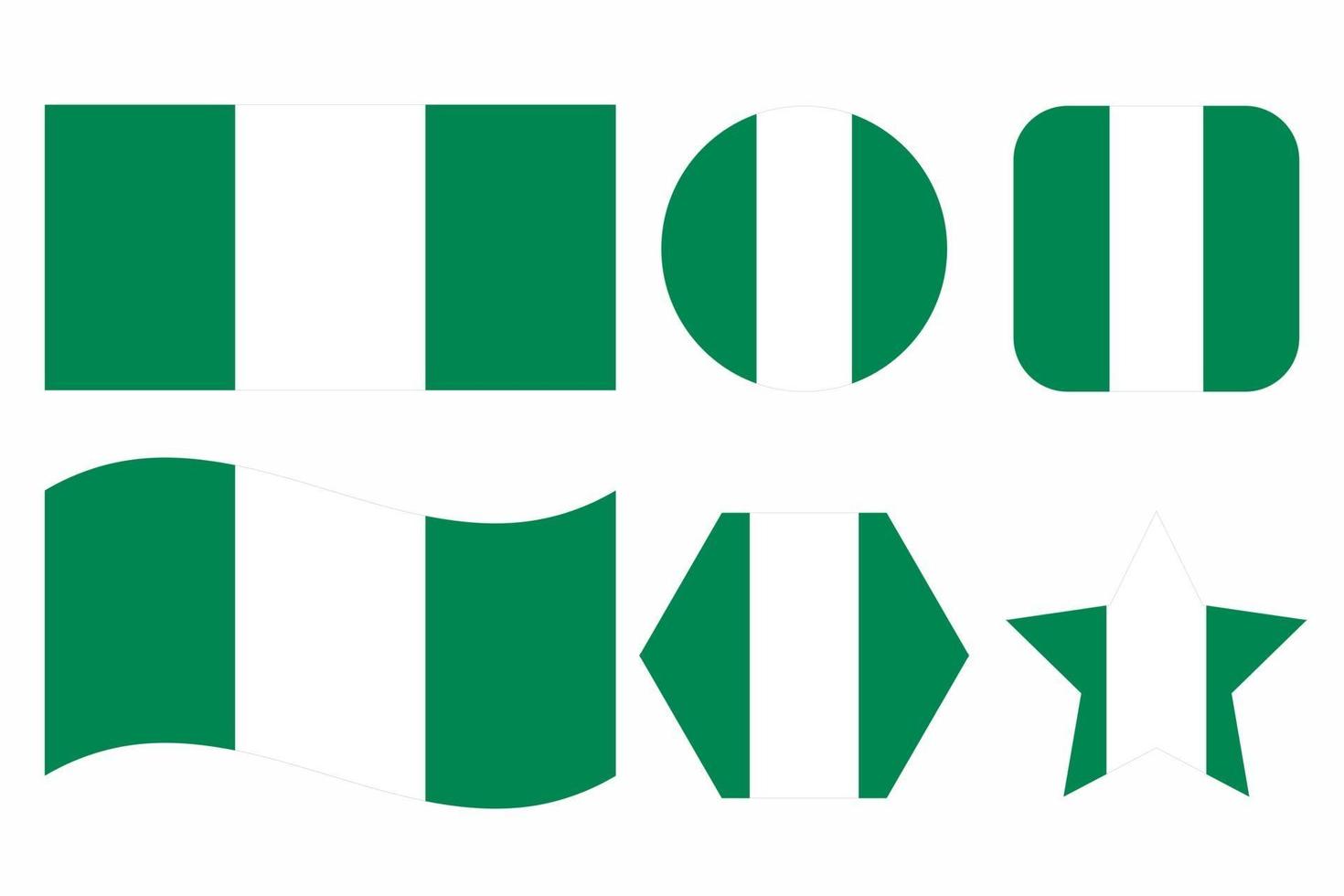 ilustração simples da bandeira da Nigéria para o dia da independência ou eleição vetor