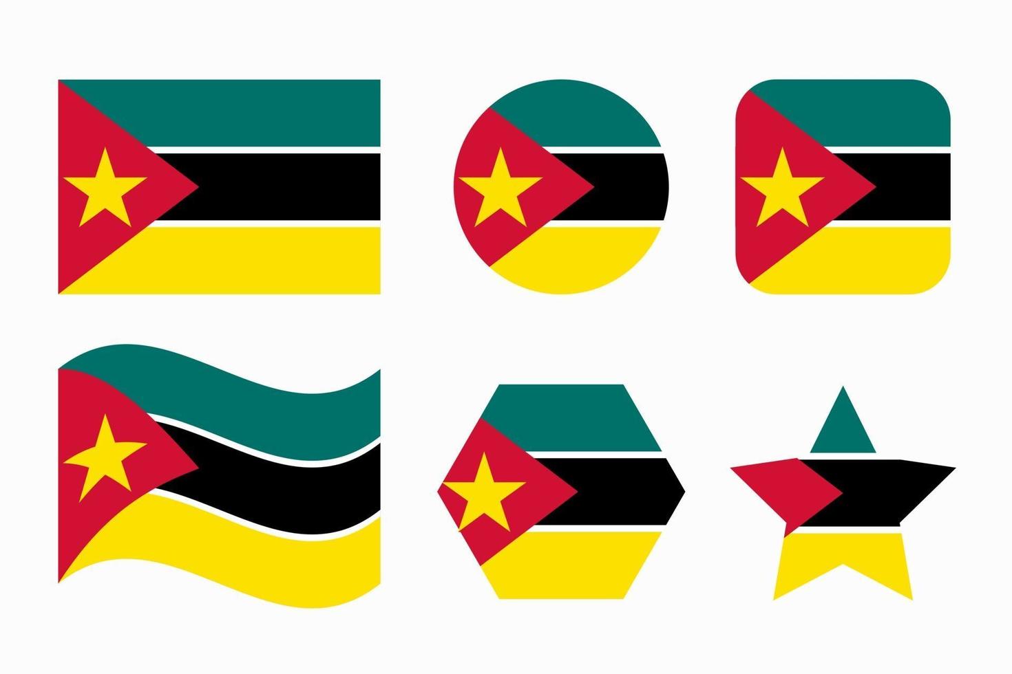 ilustração simples da bandeira de moçambique para o dia da independência ou das eleições vetor