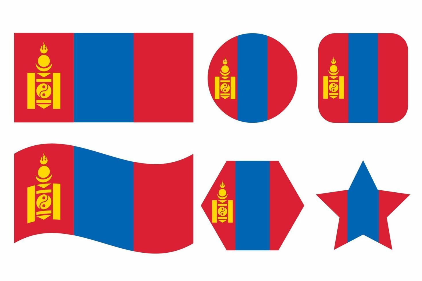 ilustração simples da bandeira da Mongólia para o dia da independência ou eleição vetor