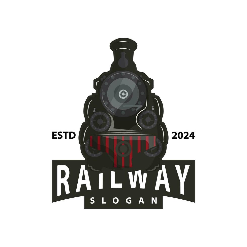 vapor trem logotipo vetor ilustração velho trem silhueta vintage locomotiva Projeto modelo marca