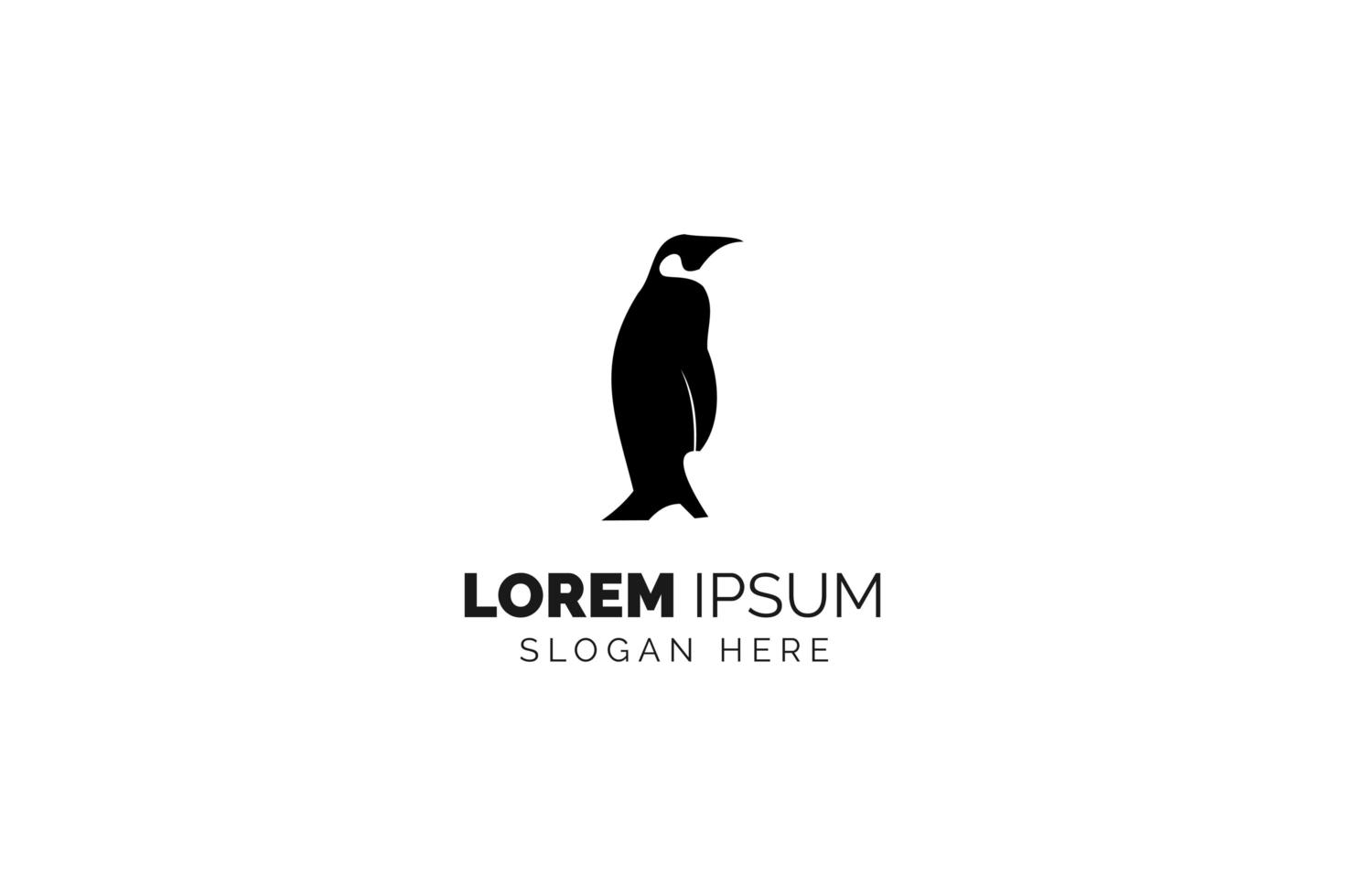 ilustração de ícone de vetor de design de modelo de logotipo de pinguim