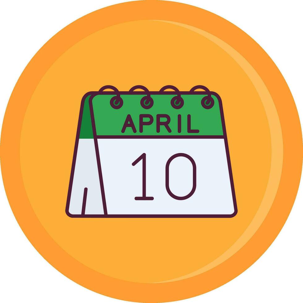 10º do abril linha preenchidas ícone vetor