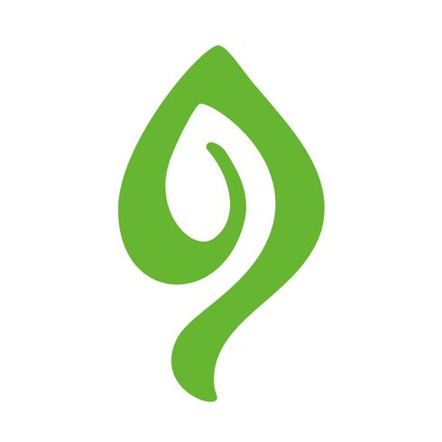 Logotipo da folha verde do chá. Ecologia natureza elemento vetor ícone orgânico. Caligrafia bio bio vegano mão ilustrações desenhadas