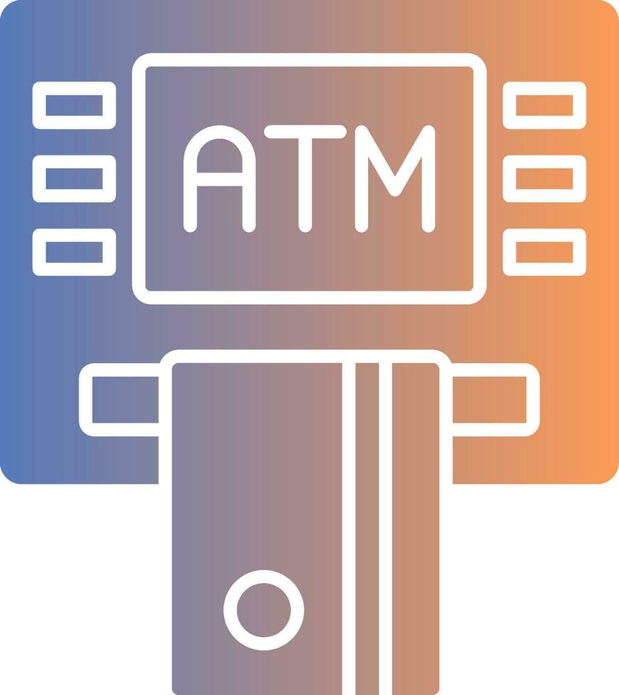 ícone de gradiente de máquina atm vetor