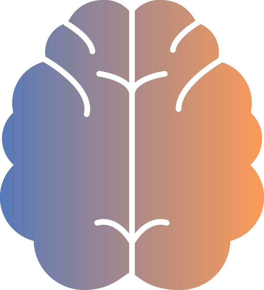 ícone de gradiente de cérebro vetor