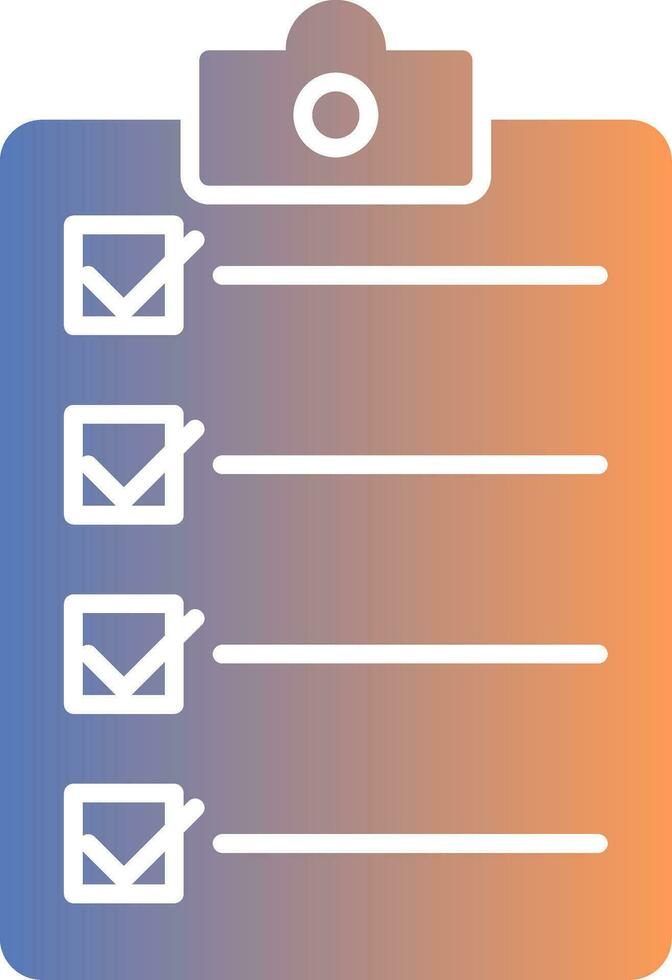 ícone de gradiente de lista de verificação vetor