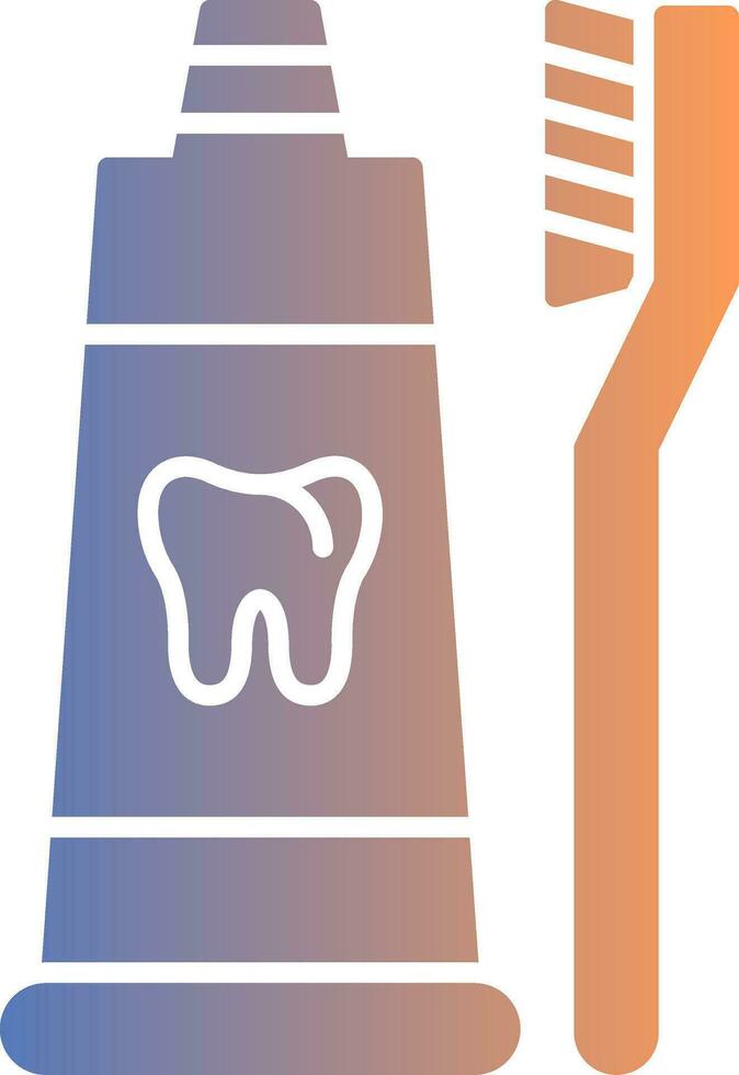 ícone de gradiente de pasta de dente vetor