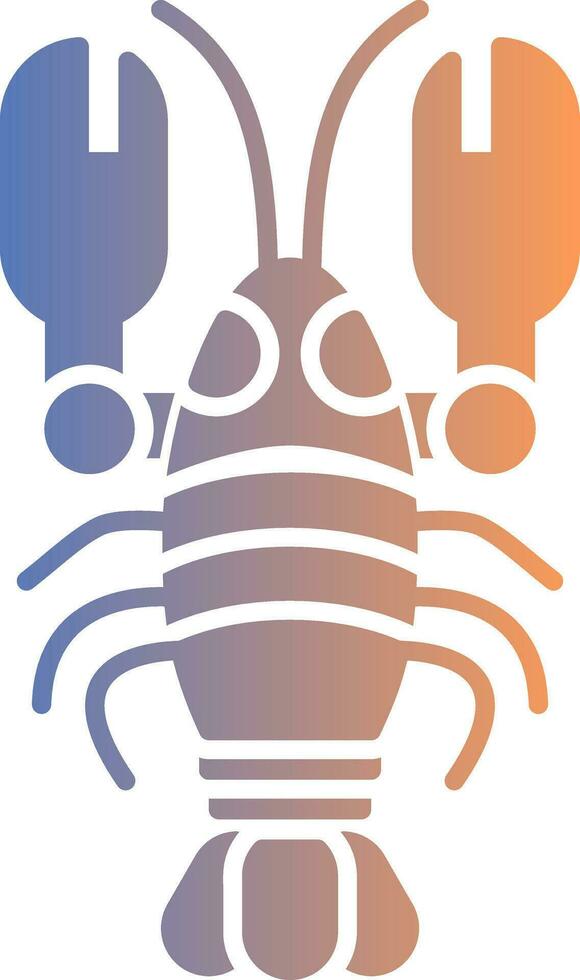 ícone de gradiente de lagosta vetor