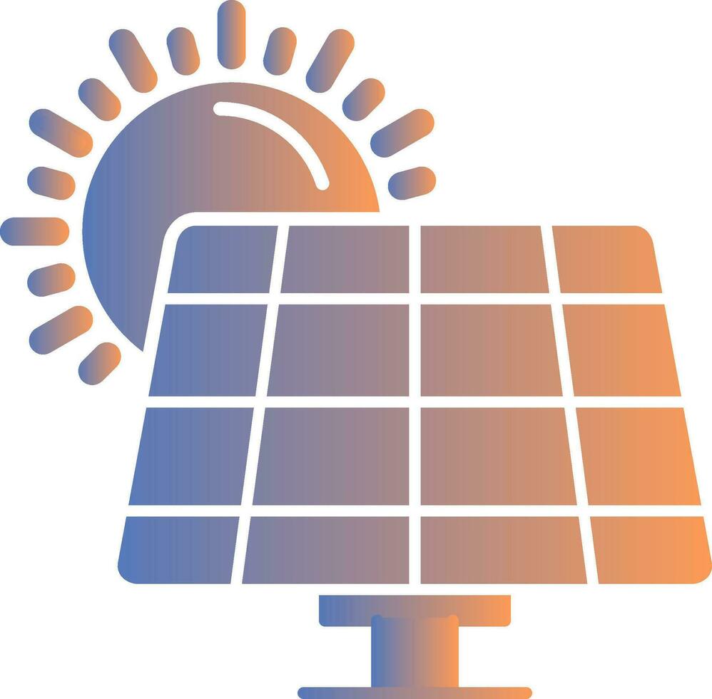 ícone de gradiente de painel solar vetor