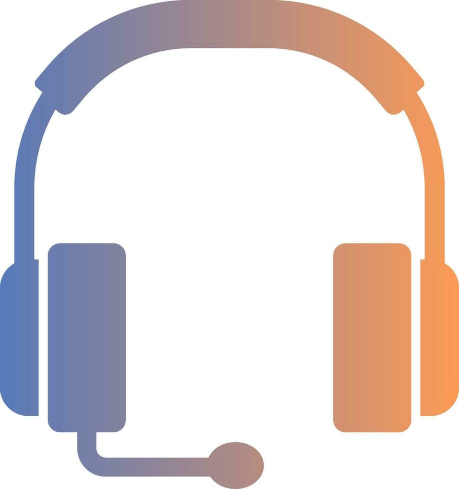 ícone de gradiente de fones de ouvido vetor