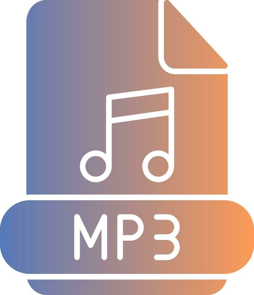 mp3 gradiente ícone vetor