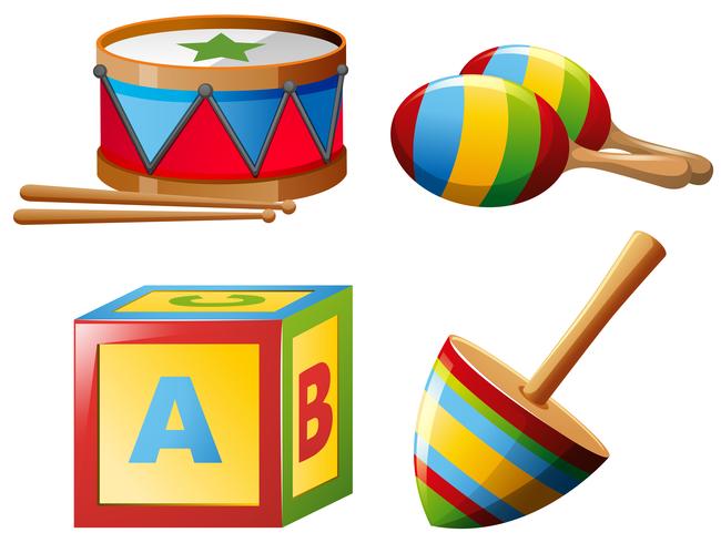 Instrumentos musicais e brinquedos vetor