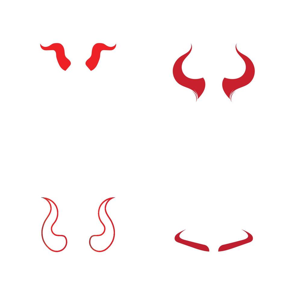 modelo de ilustração do projeto do ícone do chifre do diabo vetor