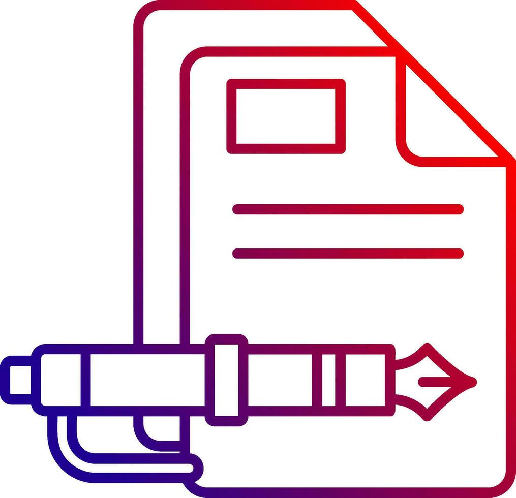 ícone de gradiente de linha de documento vetor