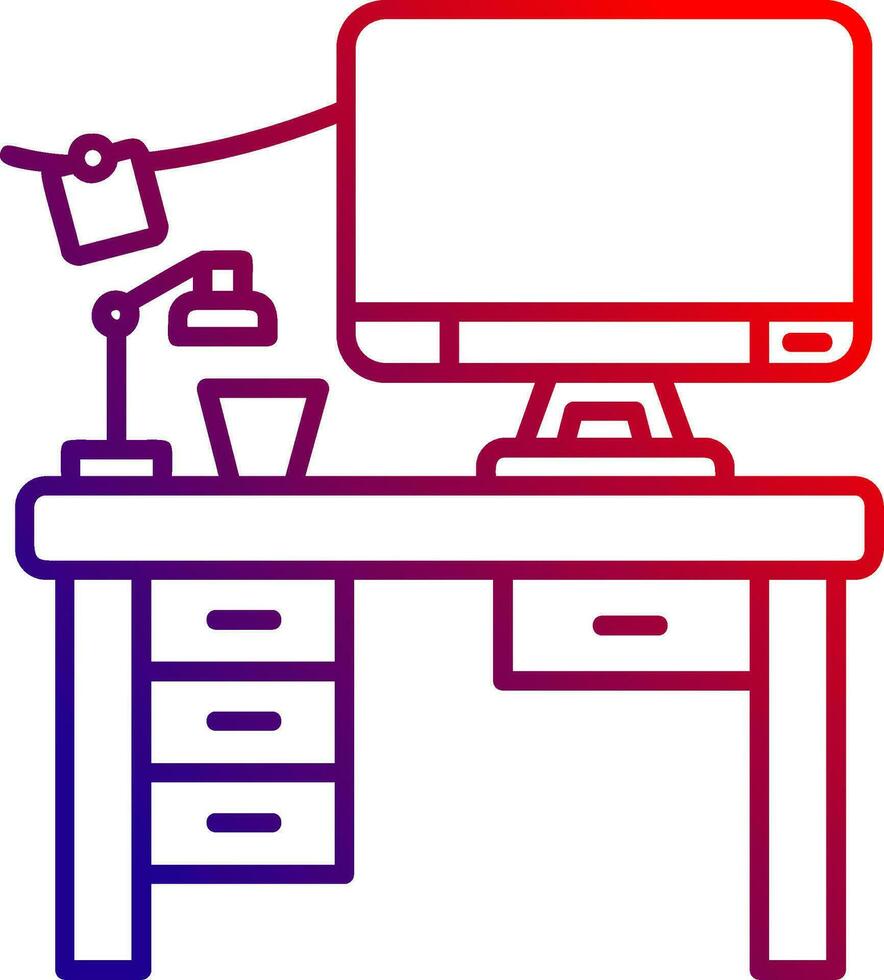 ícone de gradiente de linha de espaço de trabalho vetor