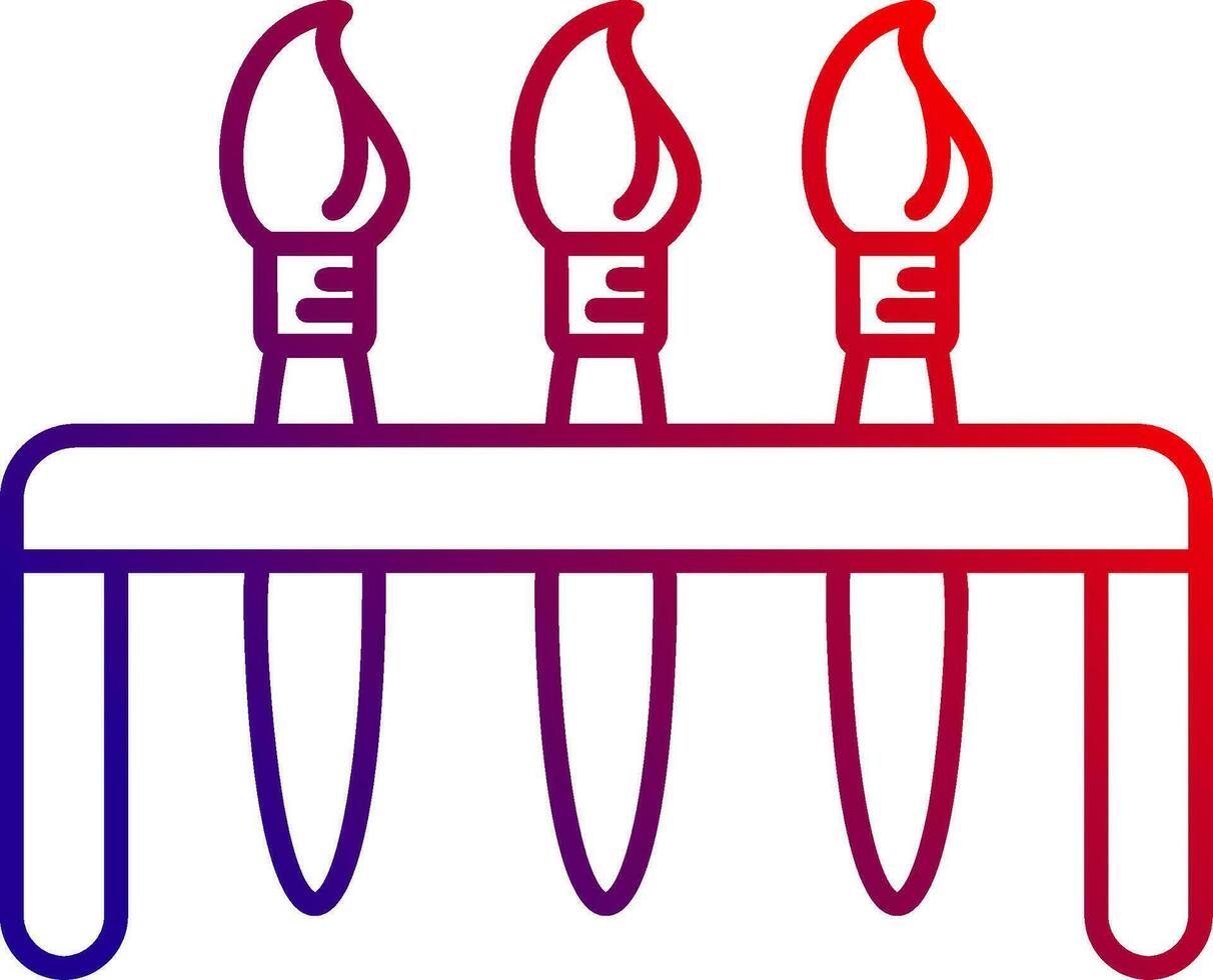 ícone de gradiente de linha de pincéis vetor