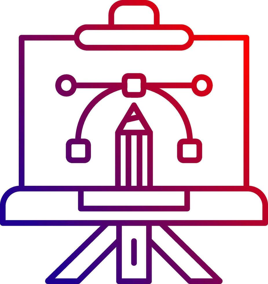 ícone de gradiente de linha de tela vetor