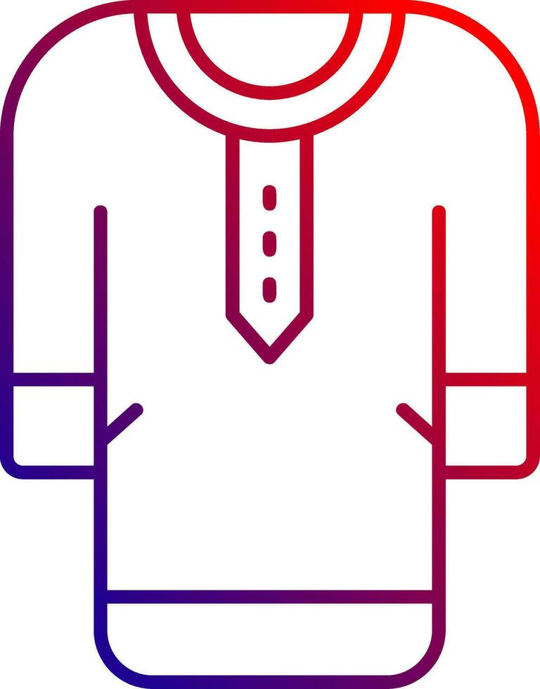 ícone de gradiente de linha de roupas vetor