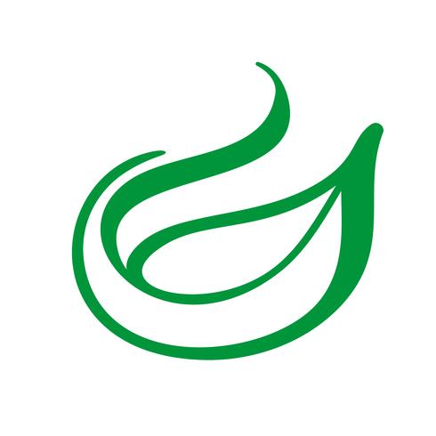 Logotipo da árvore da folha verde do chá. Ícone de vetor de elemento de natureza ecologia. Caligrafia bio bio vegano mão ilustrações desenhadas