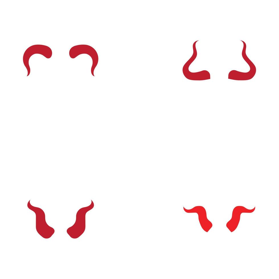 modelo de ilustração do projeto do ícone do chifre do diabo vetor