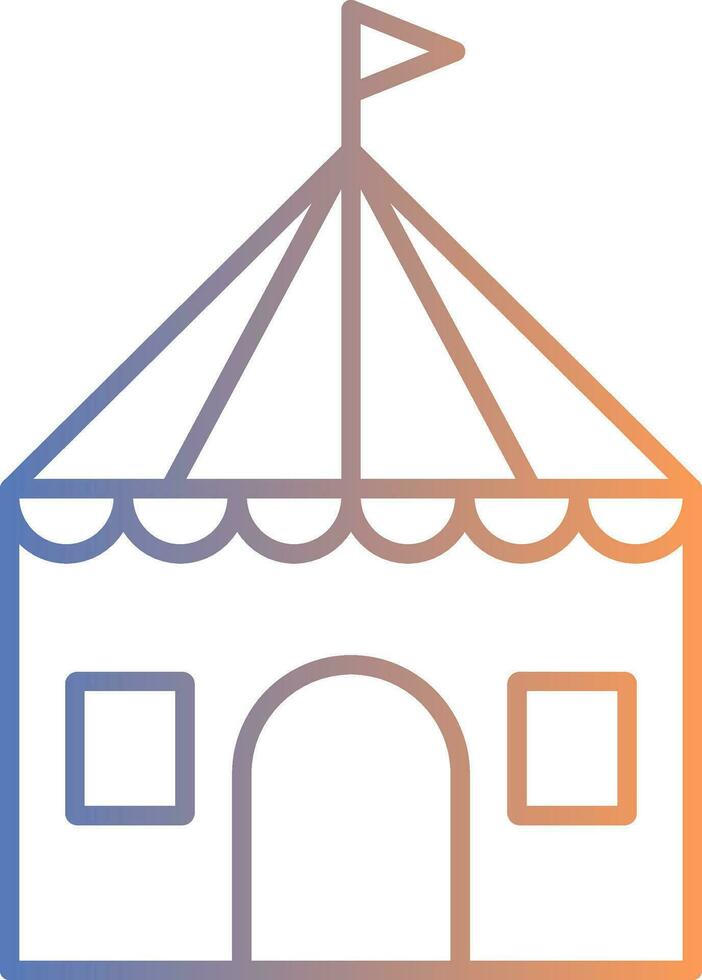 ícone de gradiente de linha de tenda de circo vetor