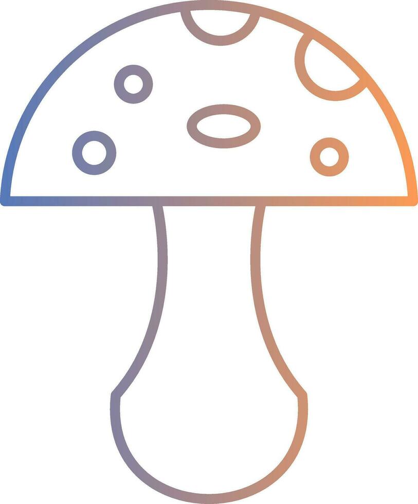 ícone de gradiente de linha de cogumelo vetor