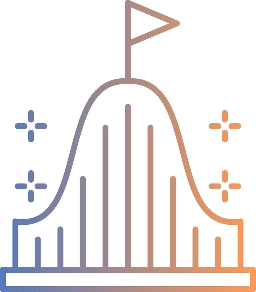 rolo montanha-russa linha gradiente ícone vetor