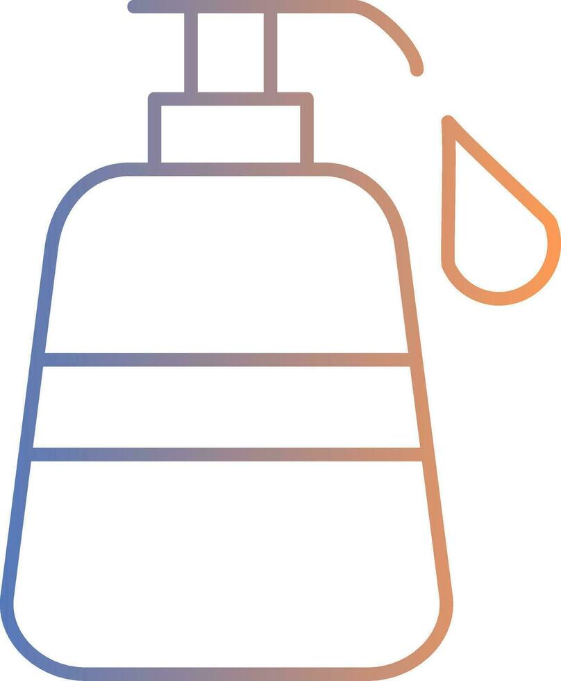 ícone de gradiente de linha de sabonete líquido vetor