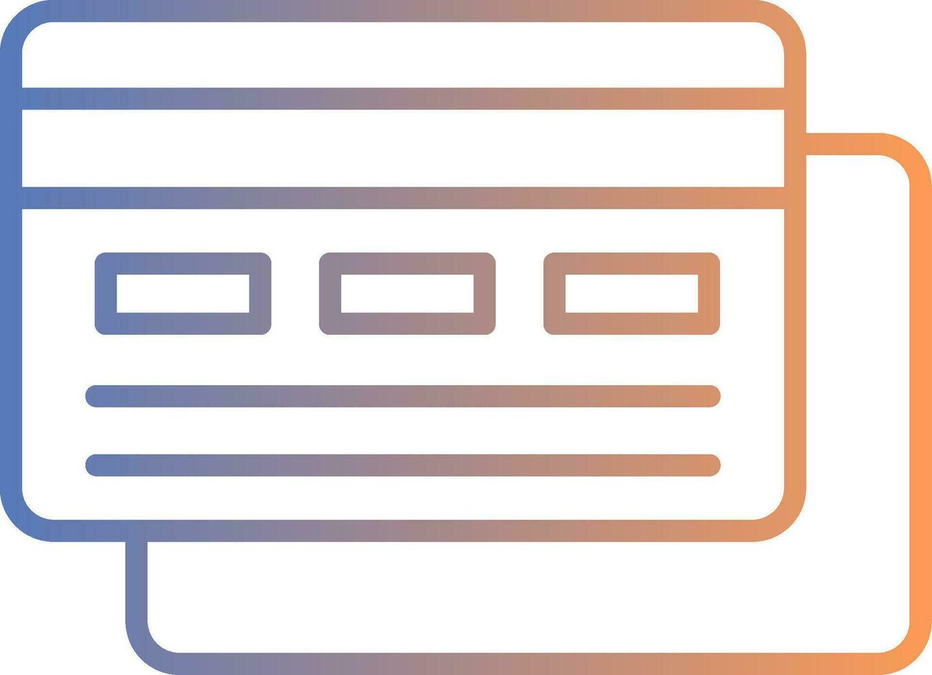 ícone de gradiente de linha de cartão de crédito vetor