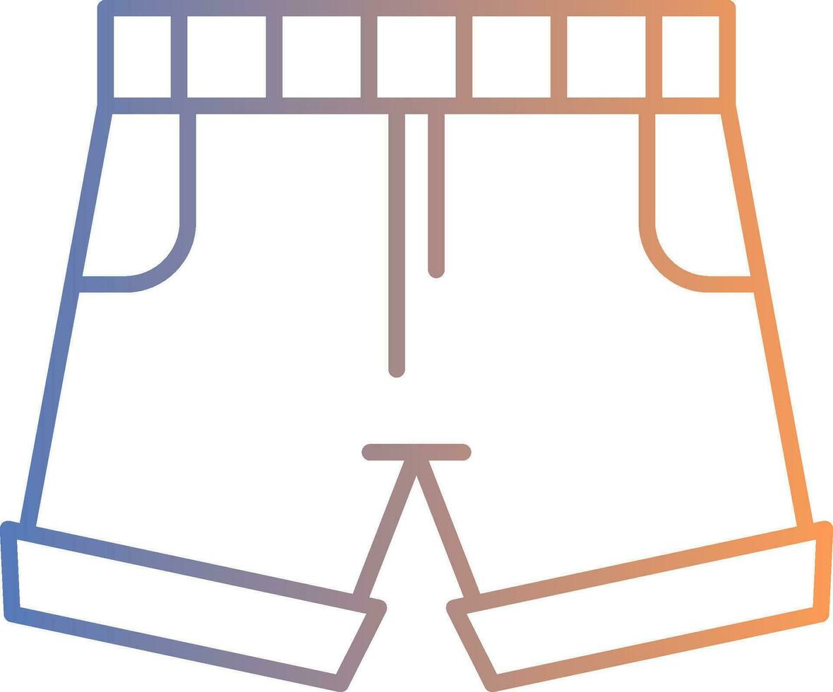 ícone de gradiente de linha de shorts vetor