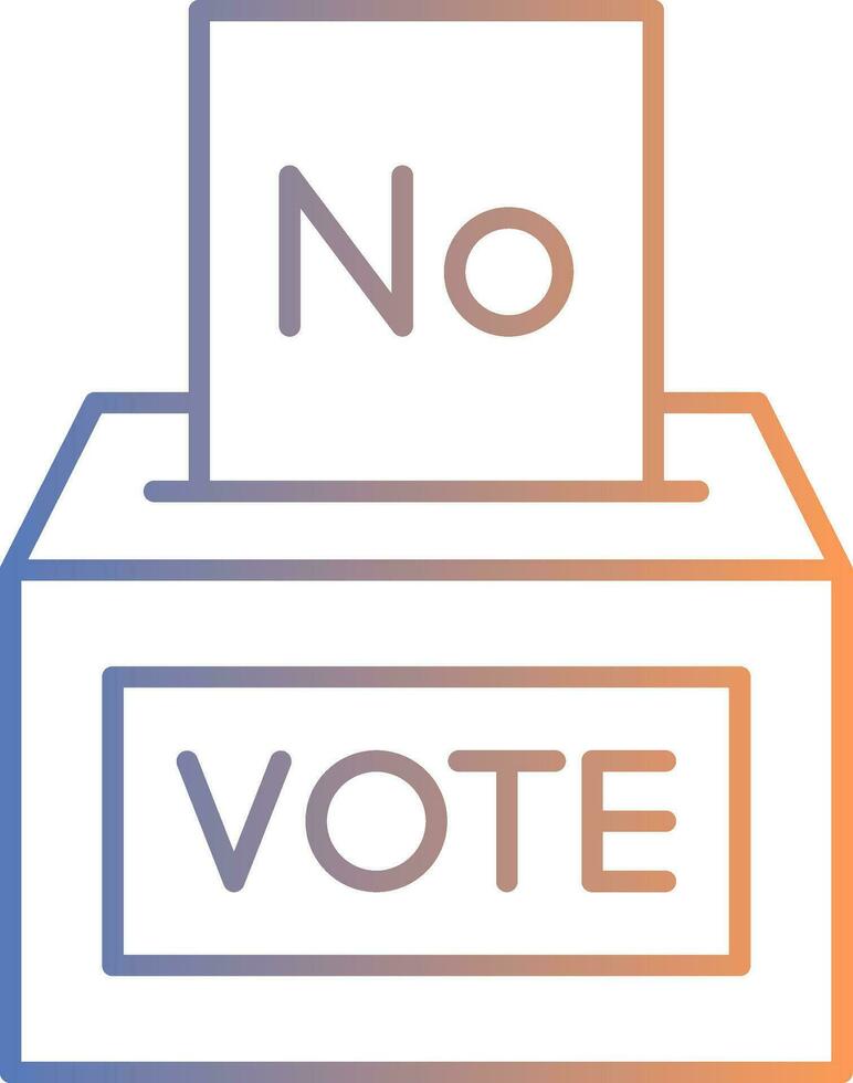 vote sem ícone de gradiente de linha vetor