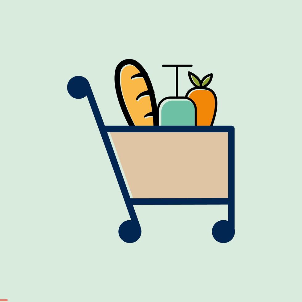 Logotipo da sacola de compras de comércio eletrônico para negócios e empresa vetor