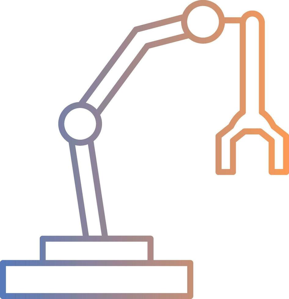 ícone de gradiente de linha de braço robótico vetor