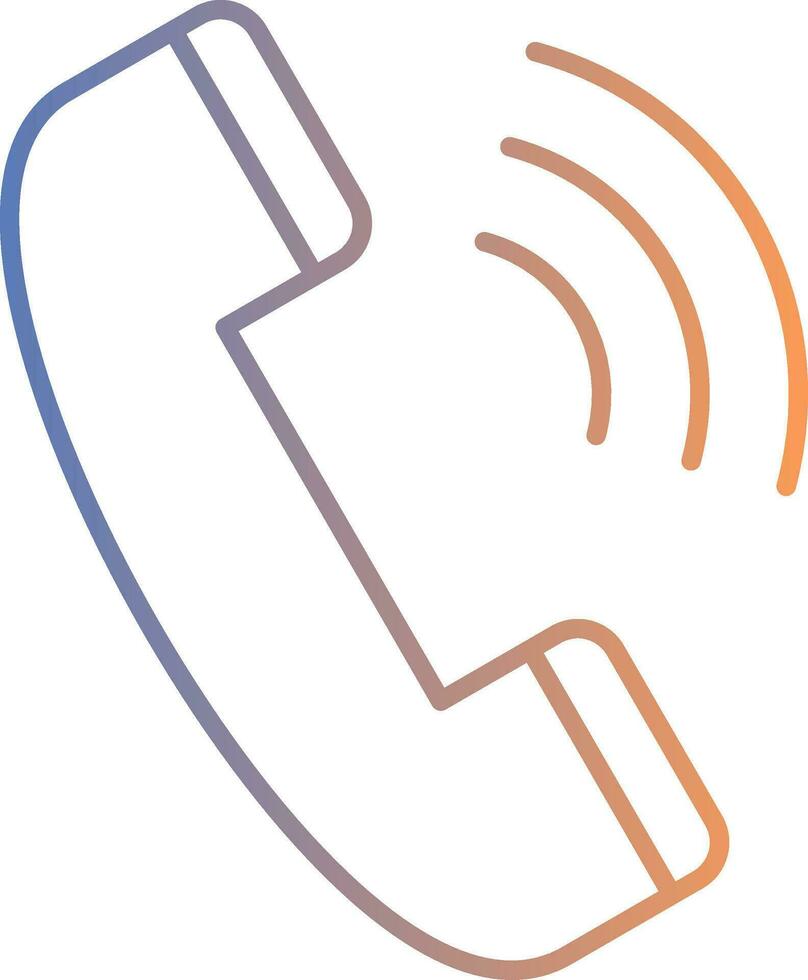 ícone de gradiente de linha de chamada telefônica vetor