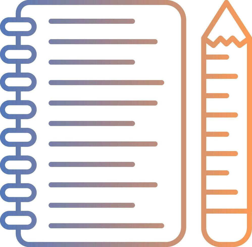 ícone de gradiente de linha de notas vetor