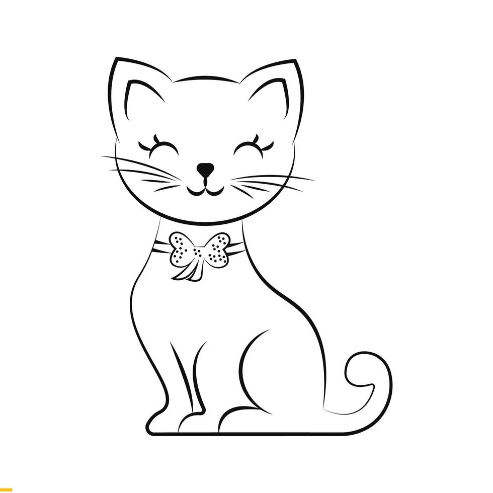 design de logotipo de vetor de arte em linha gato para negócios e empresas